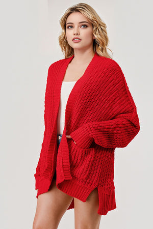 LONG SLEEVE CABLE KNIT CARDIGAN 1 PACK