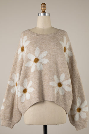 Daisy Flower Print Sweater