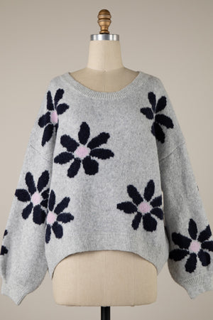 Daisy Flower Print Sweater