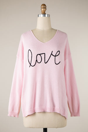 Valentines Cursive Love Sweater