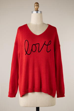 Valentines Cursive Love Sweater