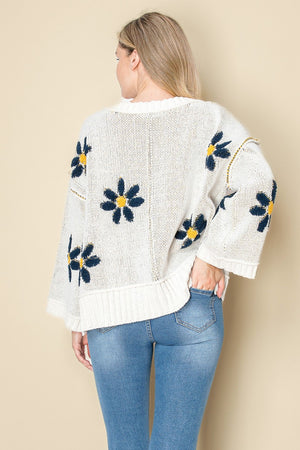 Daisy Soft Knit Sweater V Neck Bell Sleeves Top